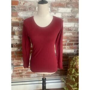No Boundaries Red Long Sleeve Cotton Blend T Shirt Size S